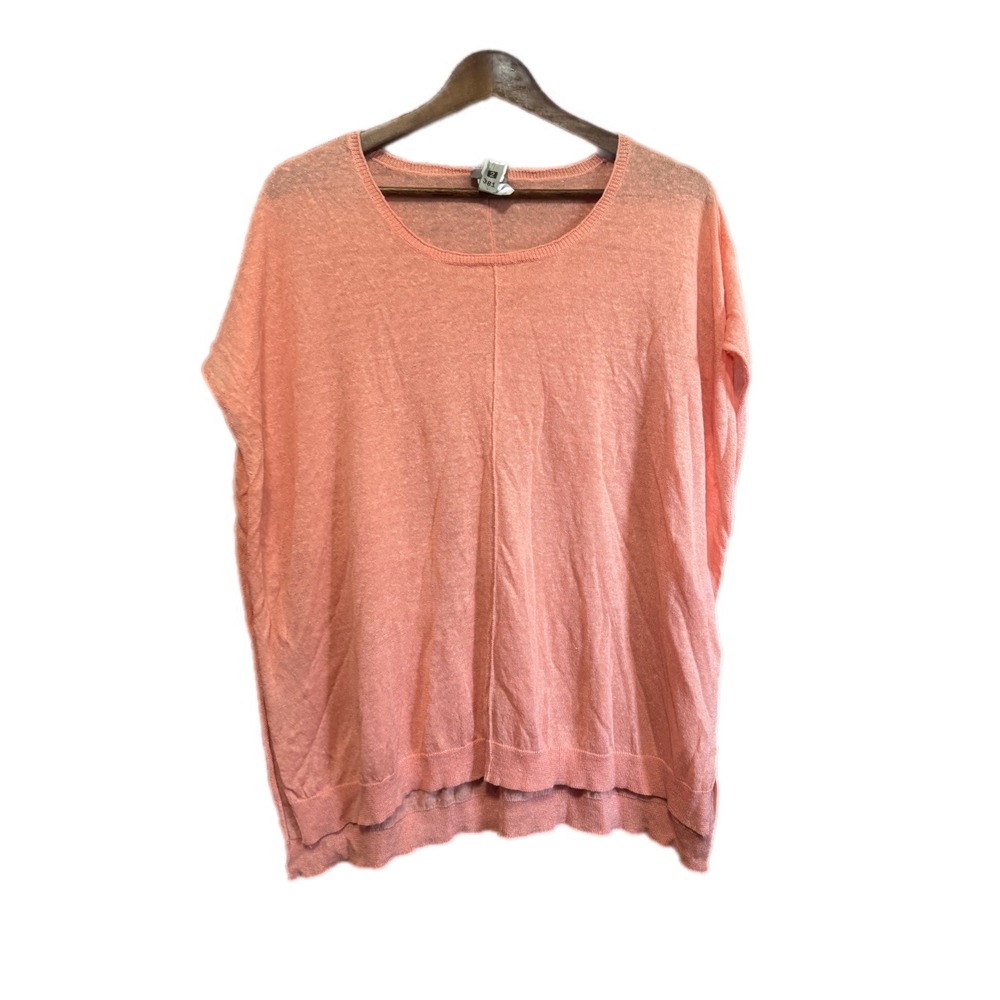 J. Jill Linen Blend Sweater Womens XS/S Peach Excellent Short Sleeve Knit Top